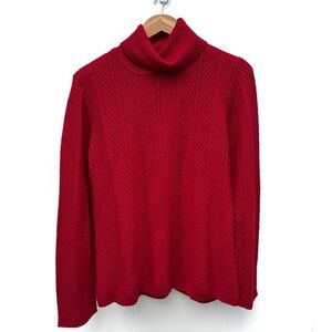 Country Shop Elegant Red Cowl Neck Sweater Italian yarn 100% Merino wool size M